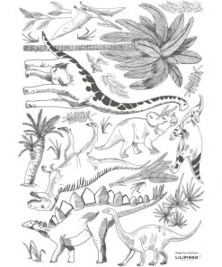 Lilipinso Stickers Dinosaures En Vinyle Mat Gris