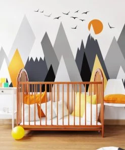 Ambiance Sticker Stickers Enfant Montagnes Scandinaves Alaska 120x180cm