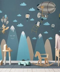 Ambiance Sticker Stickers Enfant Montagnes Scandinaves Animaux En Voyage 100x150cm -Boutique KidKraft stickers enfant montagnes scandinaves animaux en voyage 100x150cm 1