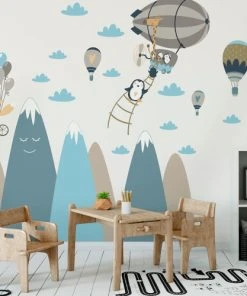 Ambiance Sticker Stickers Enfant Montagnes Scandinaves Animaux En Voyage 90x135cm -Boutique KidKraft stickers enfant montagnes scandinaves animaux en voyage 90x135cm 2
