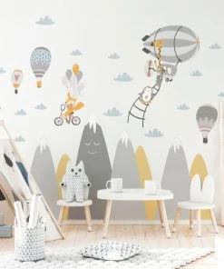Ambiance Sticker Stickers Enfant Montagnes Scandinaves Animaux Magiques 100x150cm
