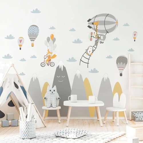 Ambiance Sticker Stickers Enfant Montagnes Scandinaves Animaux Magiques 120x180cm 3 Ambiance Sticker Stickers Enfant Montagnes Scandinaves Animaux Magiques 120x180cm