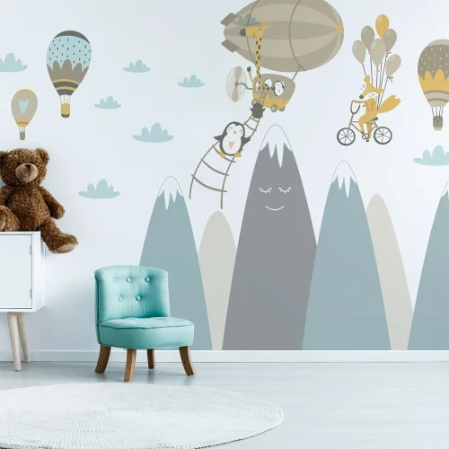 Ambiance Sticker Stickers Enfant Montagnes Scandinaves Et Animaux Volants 70x105cm 6 Ambiance Sticker Stickers Enfant Montagnes Scandinaves Et Animaux Volants 70x105cm – Image 4