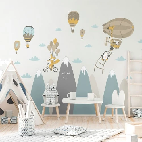 Ambiance Sticker Stickers Enfant Montagnes Scandinaves Et Animaux Volants 70x105cm 8 Ambiance Sticker Stickers Enfant Montagnes Scandinaves Et Animaux Volants 70x105cm – Image 6