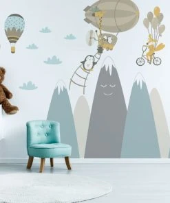 Ambiance Sticker Stickers Enfant Montagnes Scandinaves Et Animaux Volants 90x135cm -Boutique KidKraft stickers enfant montagnes scandinaves et animaux volants 90x135cm 2