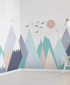 Ambiance Sticker Stickers Enfant Montagnes Scandinaves Kristinka 90x135cm