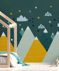 Ambiance Sticker Stickers Enfant Montagnes Scandinaves Ziska 80x120cm