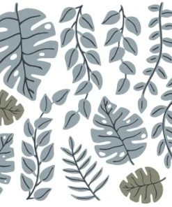 Lilipinso Stickers Feuilles Tropicales En Vinyle Mat Vert 64x90 Cm