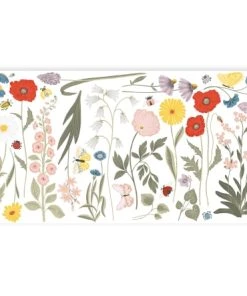 Lilipinso Stickers Fleurs Sauvages En Vinyle Mat Multicolore 64x130 Cm
