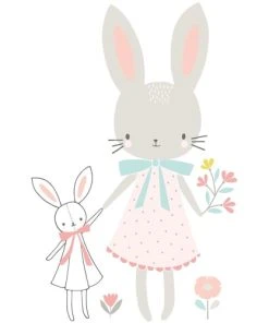 Lilipinso Stickers Lapin En Vinyle Mat Rose 58x90 Cm