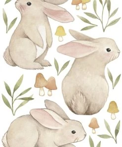 Lilipinso Stickers Lapins En Vinyle Mat Beige 29.7x42 Cm