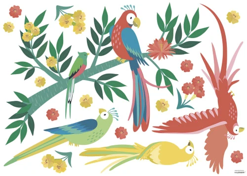 Lilipinso Stickers Les Perroquets En Vinyle Mat Multicolore 64x90 Cm 3 Lilipinso Stickers Les Perroquets En Vinyle Mat Multicolore 64x90 Cm