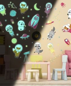 Ambiance Sticker Stickers Mural Phosphorescents Lumineux Animaux 40x30cm