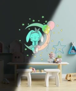Ambiance Sticker Stickers Mural Phosphorescents Lumineux Lapin 120x110cm -Boutique KidKraft stickers mural phosphorescents lumineux lapin 120x110cm 1
