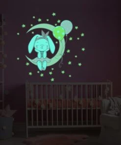 Ambiance Sticker Stickers Mural Phosphorescents Lumineux Lapin 55x50cm -Boutique KidKraft stickers mural phosphorescents lumineux lapin 55x50cm 2
