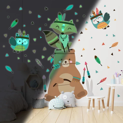 Ambiance Sticker Stickers Mural Phosphorescents Lumineux Ourson 65x50cm 5 Ambiance Sticker Stickers Mural Phosphorescents Lumineux Ourson 65x50cm – Image 3