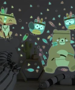 Ambiance Sticker Stickers Mural Phosphorescents Lumineux Ourson 65x50cm