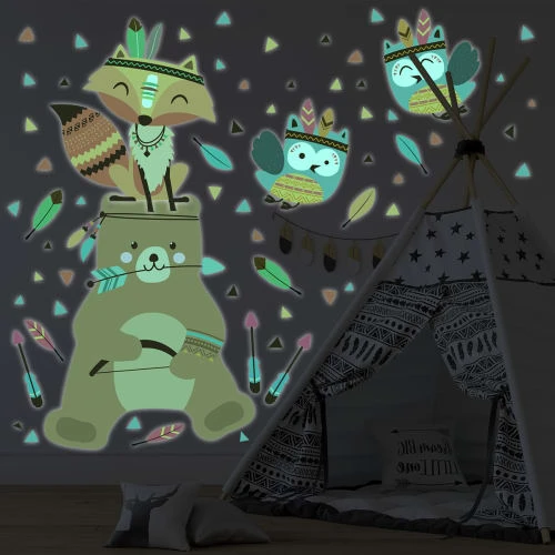 Ambiance Sticker Stickers Mural Phosphorescents Lumineux Ourson 65x50cm 7 Ambiance Sticker Stickers Mural Phosphorescents Lumineux Ourson 65x50cm – Image 5