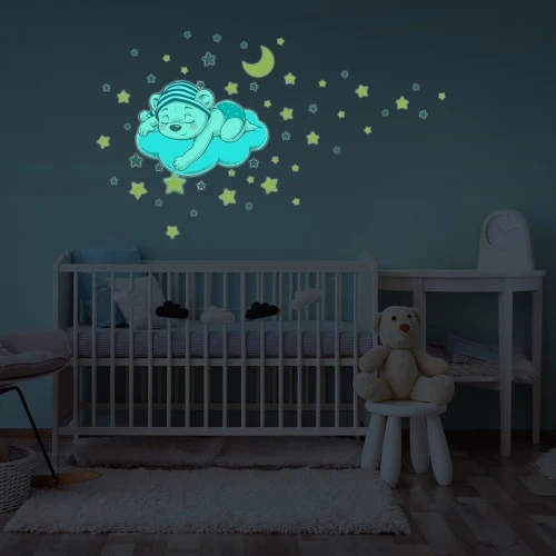 Ambiance Sticker Stickers Mural Phosphorescents Lumineux Ourson 80x95cm 7 Ambiance Sticker Stickers Mural Phosphorescents Lumineux Ourson 80x95cm – Image 5