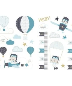 Sauthon Stickers Muraux 50x70cm En Adhésif Bleu