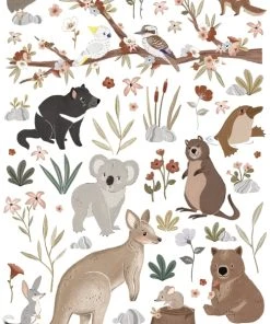Lilipinso Stickers Muraux Animaux D'australie En Vinyle Mat Multicolore