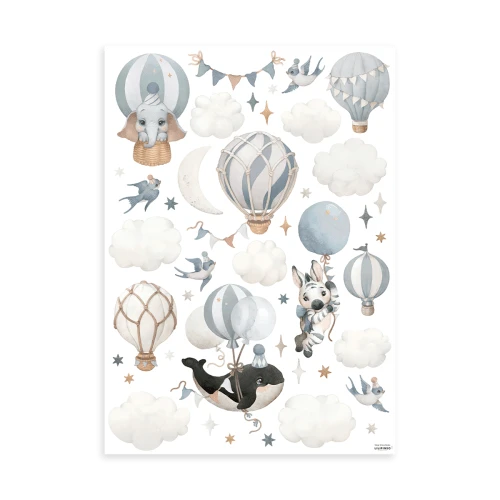 Lilipinso Stickers Muraux Animaux Et Ballons En Vinyle Mat Bleu 3 Lilipinso Stickers Muraux Animaux Et Ballons En Vinyle Mat Bleu
