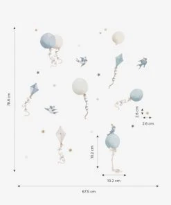 Lilipinso Stickers Muraux Ballons Et Cerfs-volants En Vinyle Mat Bleu -Boutique KidKraft stickers muraux ballons et cerfs volants en vinyle mat bleu 1
