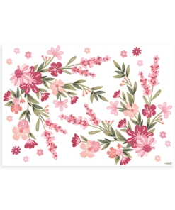 Lilipinso Stickers Muraux Bouquets De Fleurs En Vinyle Mat Rose