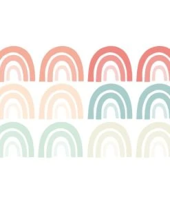 Decochic Stickers Muraux En Vinyle Arcs En Ciel Pêche Et Vert