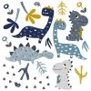 Decochic Stickers Muraux En Vinyle Dinosaures Bleu Et Moutarde -Boutique KidKraft stickers muraux en vinyle dinosaures bleu et moutarde