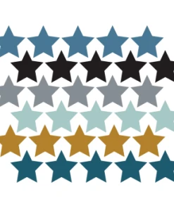 Decochic Stickers Mureaux En Vinyle étoiles Bleu Et Gris -Boutique KidKraft stickers muraux en vinyle etoiles bleu et moutarde 2