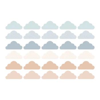 Decochic Stickers Muraux En Vinyle Nuages Vert Et Beige 5 Decochic Stickers Muraux En Vinyle Nuages Vert Et Beige – Image 3
