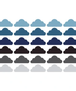Decochic Stickers Muraux En Vinyle Nuages Bleu Et Gris