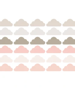 Decochic Stickers Muraux En Vinyle Nuages Rose Et Gris Tourterelle