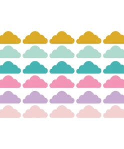Decochic Stickers Muraux En Vinyle Nuages Vert Et Moutarde -Boutique KidKraft stickers muraux en vinyle nuages rose et lilas clouds2 2