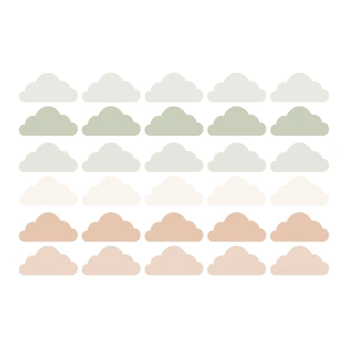 Decochic Stickers Muraux En Vinyle Nuages Vert Et Beige 3 Decochic Stickers Muraux En Vinyle Nuages Vert Et Beige