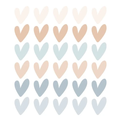 Decochic Stickers Muraux En Vinyle Petits Coeurs Bleu Et Beige 3 Decochic Stickers Muraux En Vinyle Petits Coeurs Bleu Et Beige