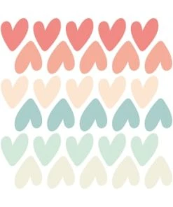 Decochic Stickers Muraux En Vinyle Petits Coeurs Bleu Et Gris -Boutique KidKraft stickers muraux en vinyle petits coeurs peche et vert