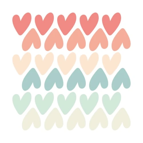 Decochic Stickers Muraux En Vinyle Petits Coeurs Pêche Et Vert 3 Decochic Stickers Muraux En Vinyle Petits Coeurs Pêche Et Vert