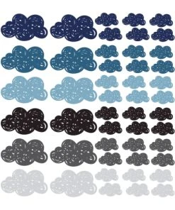 Decochic Stickers Muraux En Vinyle Petits Nuages Bleu Et Gris