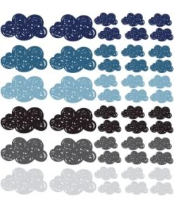 Decochic Stickers Muraux En Vinyle Petits Nuages Vert Et Moutarde -Boutique KidKraft stickers muraux en vinyle petits nuages bleu et gris clouds 2