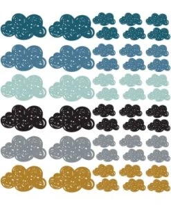 Decochic Stickers Muraux En Vinyle Petits Nuages Multicolor -Boutique KidKraft stickers muraux en vinyle petits nuages bleu et moutarde clouds 6