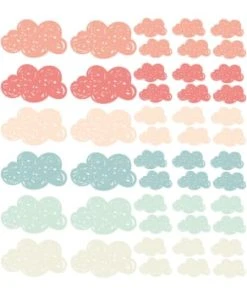 Decochic Stickers Muraux En Vinyle Petits Nuages Vert Et Moutarde -Boutique KidKraft stickers muraux en vinyle petits nuages peche et vert clouds 3