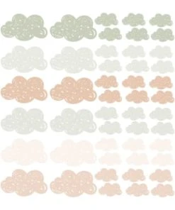 Decochic Stickers Muraux En Vinyle Petits Nuages Vert Et Beige -Boutique KidKraft stickers muraux en vinyle petits nuages vert et beige clouds1 1