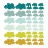 Decochic Stickers Muraux En Vinyle Petits Nuages Vert Et Moutarde -Boutique KidKraft stickers muraux en vinyle petits nuages vert et moutarde