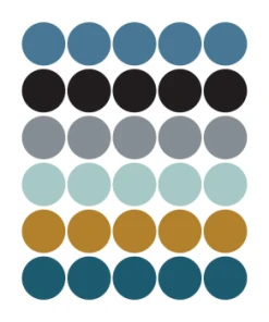 Decochic Stickers Muraux En Vinyle Rondes Rose Et Gris Tourterelle -Boutique KidKraft stickers muraux en vinyle rondes bleu et moutarde 3