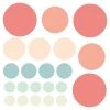 Decochic Stickers Muraux En Vinyle Rondes Mix Pêche Et Vert