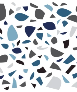 Decochic Stickers Muraux En Vinyle Terrazzo Bleu Et Gris