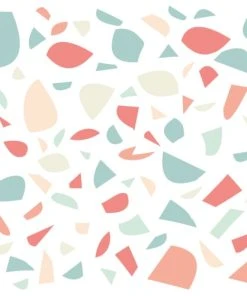 Decochic Stickers Muraux En Vinyle Terrazzo Pêche Et Vert