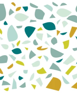 Decochic Stickers Muraux En Vinyle Terrazzo Bleu Et Moutarde -Boutique KidKraft stickers muraux en vinyle terrazzo vert et moutarde terrazzo